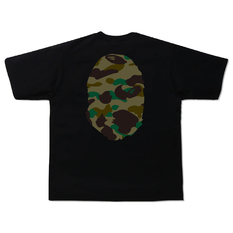A Bathing Ape 1st Camo Big Ape Head Tee - Black/Green Camo Bape