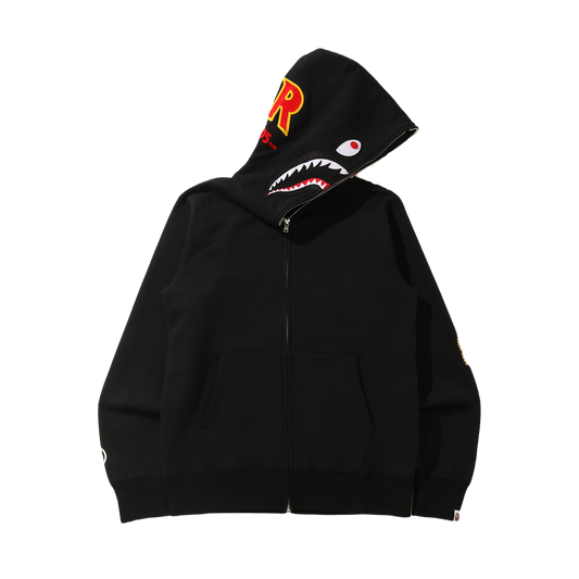 A Bathing Ape Shark Full Zip PONR Hoodie - Black Bape