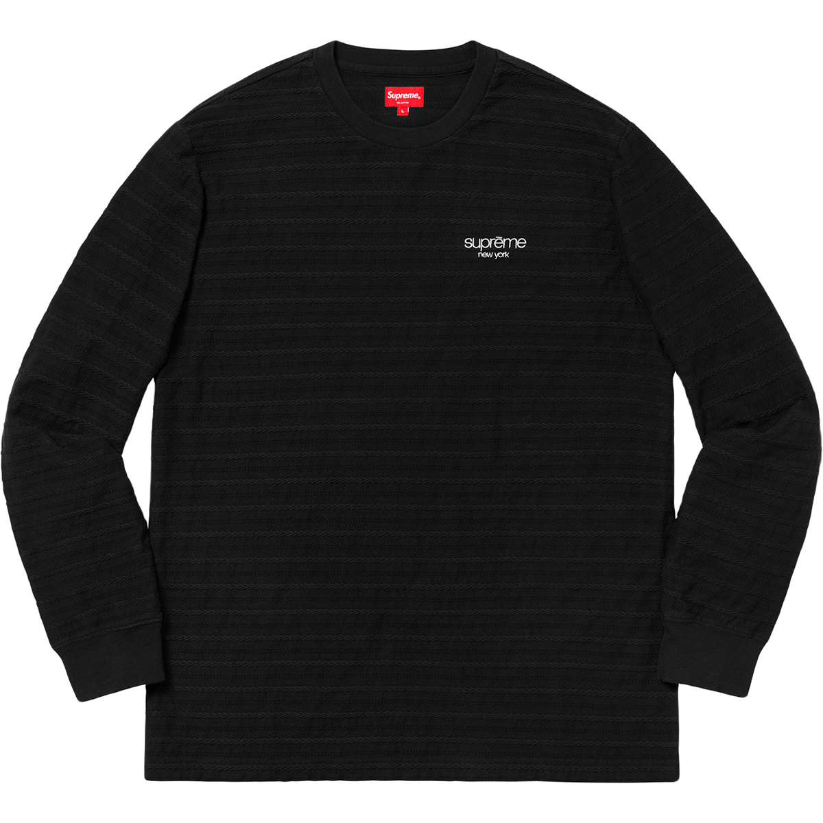 Supreme Rope Stripe Long Sleeve Top - Black - Used Supreme