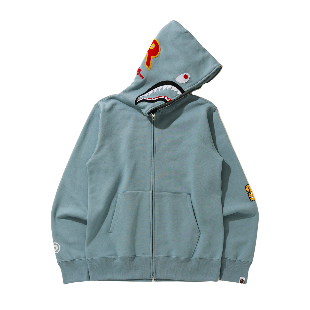 A Bathing Ape Shark Full Zip PONR Hoodie - Grey Bape