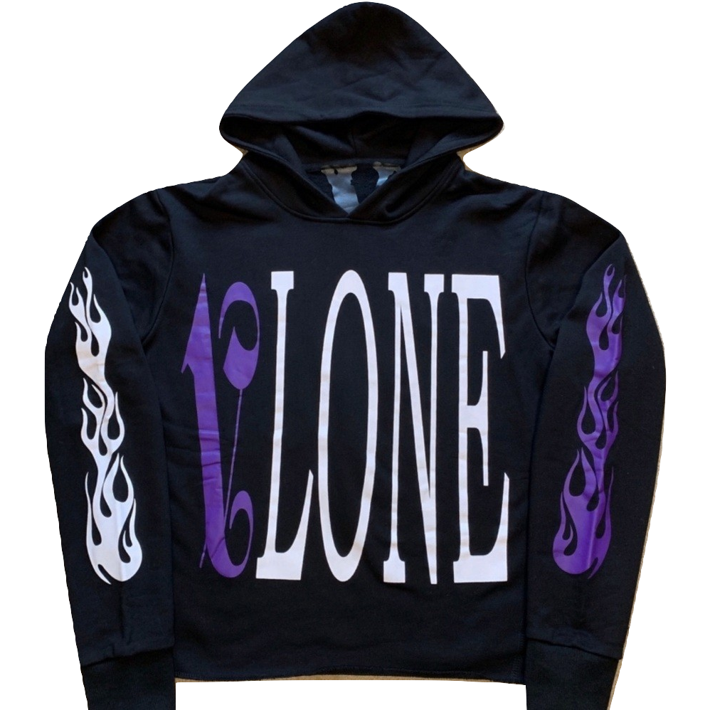 VLone x Palm Angels Hoodie Black Purple Grails SF