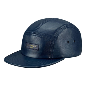 Supreme Leather Camp Cap - Navy