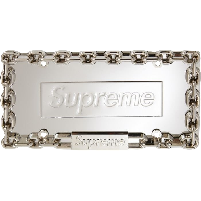 Supreme Chain License Plate Frame - Silver