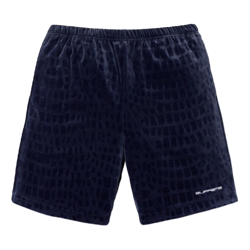 Supreme Velour Croc Short - Navy - Used Supreme