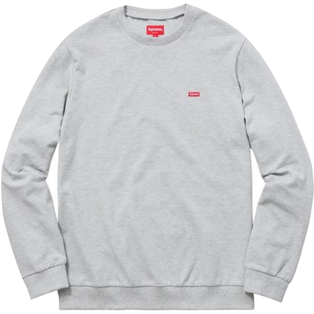 Supreme Small Box Logo Pique Crewneck - Heather Grey Supreme