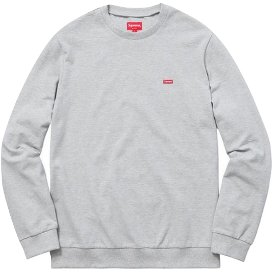 Supreme Small Box Logo Pique Crewneck - Heather Grey Supreme