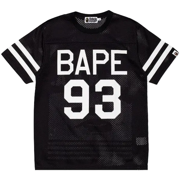 Bape 93 Mesh Football Tee - Black - Used Bape