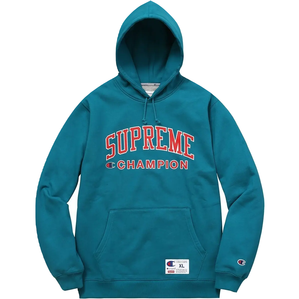 Supreme X Champion Hooded Sweatshirt - Teal - Used Supreme