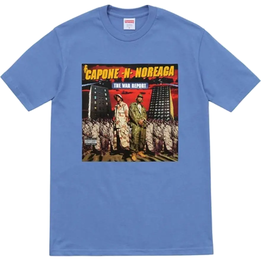Supreme Capone -N- Noreaga Tee - Light Royal - Used Supreme