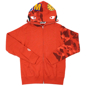 BAPE Color Camo Shark Full Zip Hoodie Red