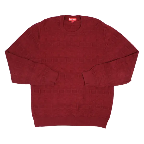 Supreme Cotton Jacquard Sweater - Red Supreme
