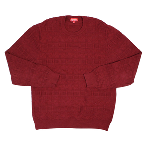 Supreme Cotton Jacquard Sweater - Red - Used