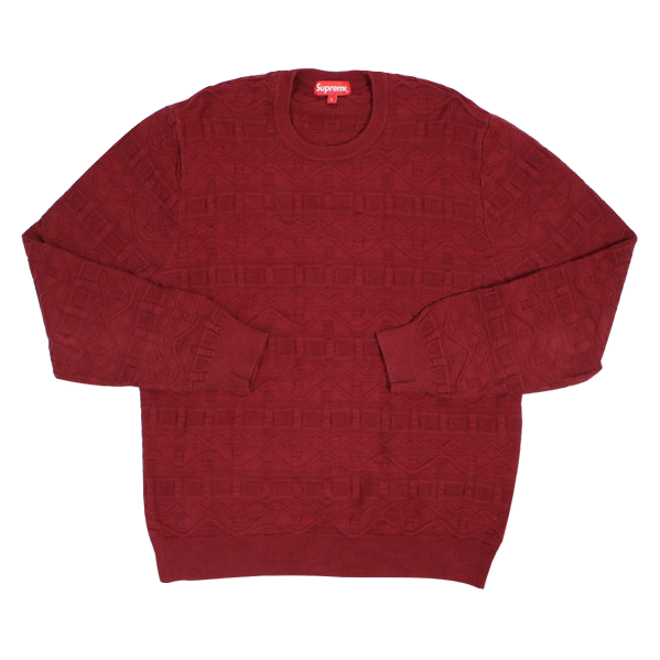 Supreme Cotton Jacquard Sweater - Red - Used