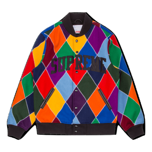 Supreme Harlequin Wool Varsity Jacket Multicolor Grails SF
