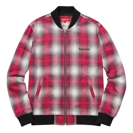 Supreme Shadow Plaid Bomber Jacket - Pink Supreme