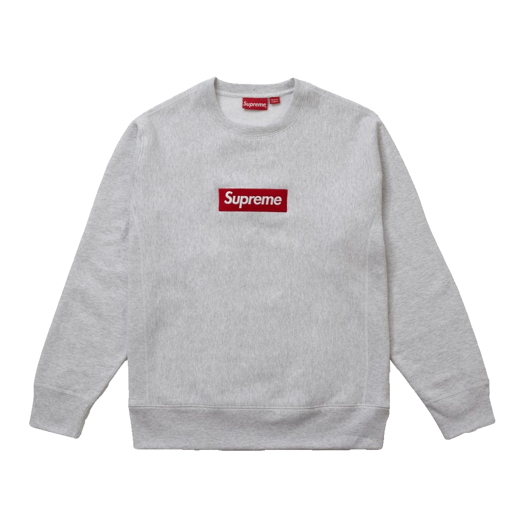 Supreme Box Logo Crewneck Sweatshirt FW18 - Ash Grey - Used