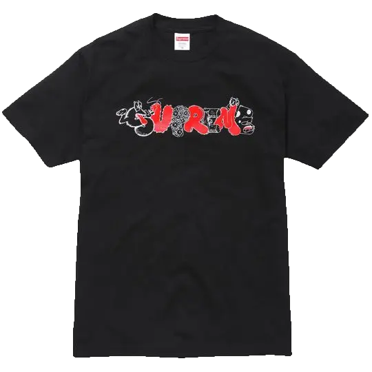 Supreme x Original Fake Kaws Tee - Black Supreme