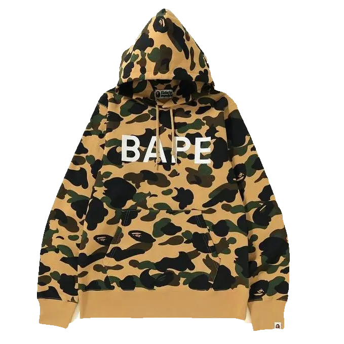 A Bathing Ape 1st Camo Bape Pullover Hoodie - Yellow Camo Bape