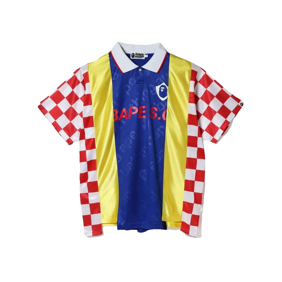 A Bathing Ape Checkered Game Jersey - Multicolor Bape