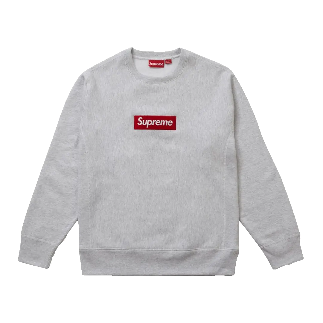 Supreme Box Logo Crewneck Sweatshirt FW18 - Ash Grey Supreme