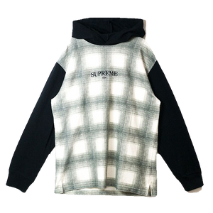 Supreme Plaid Hooded L/S Top - Black