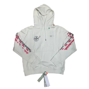 OFF White Diag Stencil Slim Hoodie - White/Pink - Grails SF