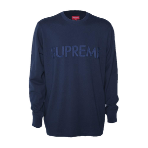 Supreme Pique Logo Longsleeve - Navy