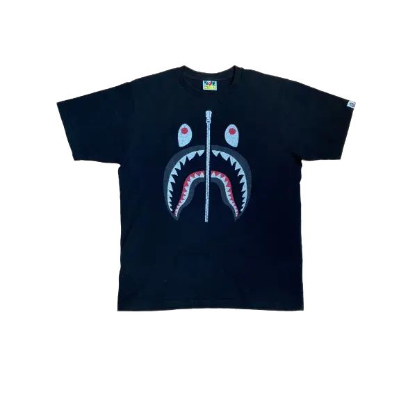A Bathing Ape Textile Shark Tee - Black Bape