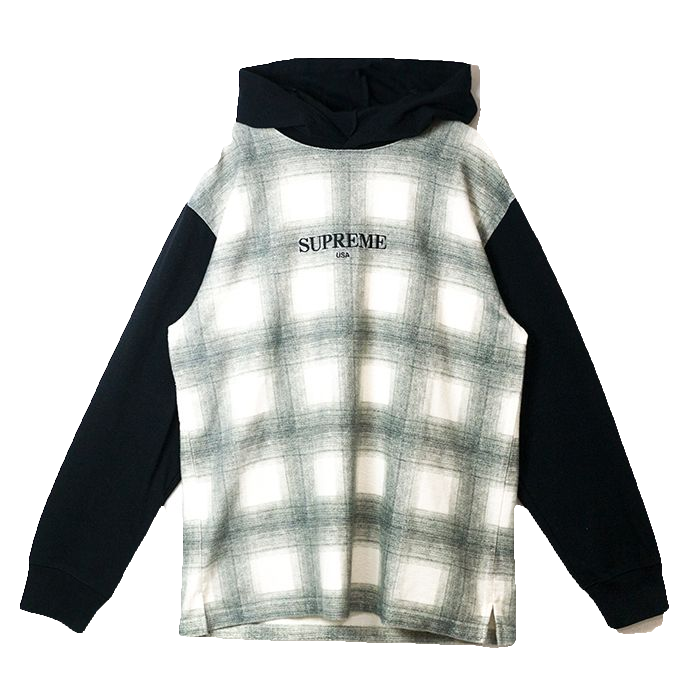 Supreme Plaid Hooded L/S Top - Black