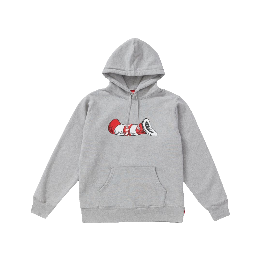 Supreme/Dr.Seuss Cat In The Hat Hooded Sweatshirt - Heather Grey - Used Supreme