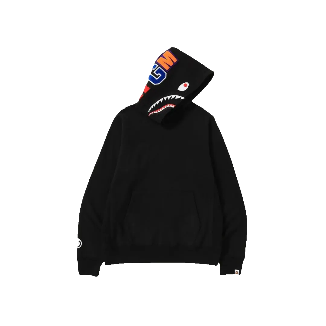 A Bathing Ape Shark Pullover Hoodie - Black Bape