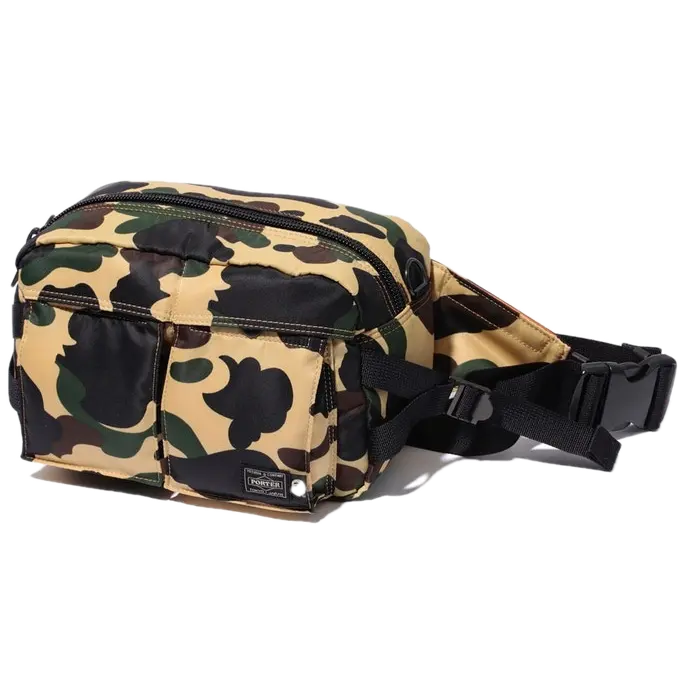 A Bathing Ape x Porter 1st Camo Waist Bag - Yellow Camo Bape