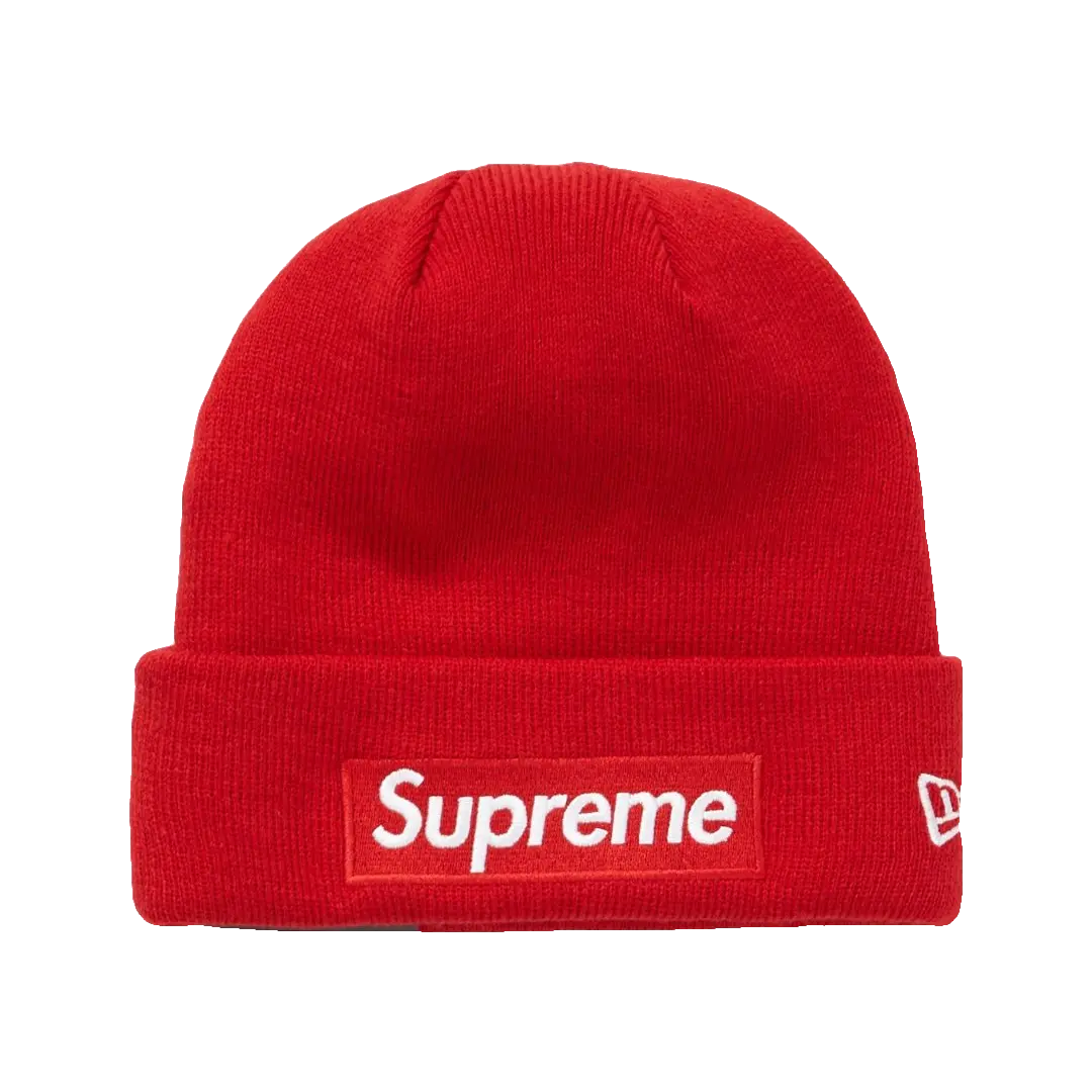Supreme New Era Box Logo Beanie FW18 - Red - Used Supreme