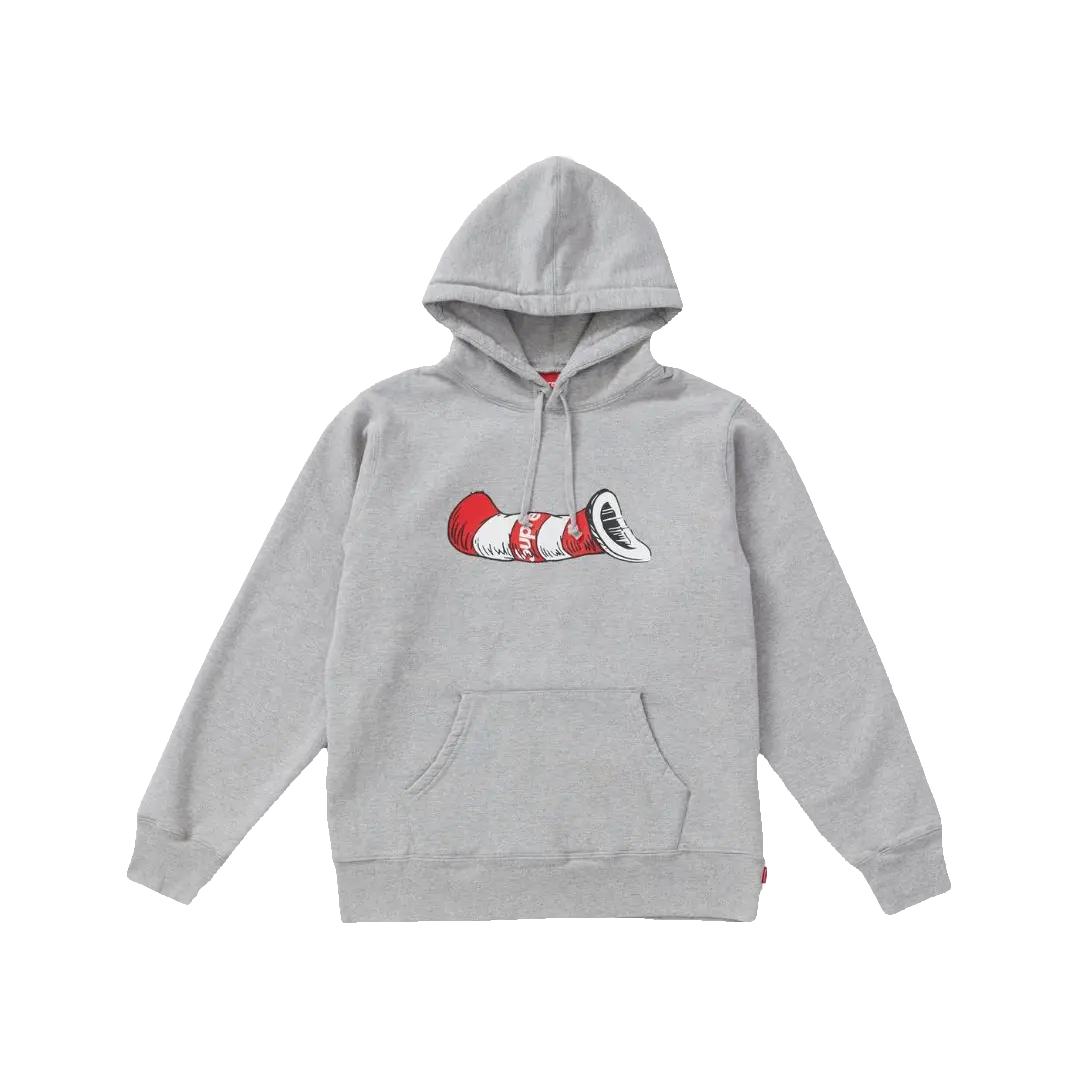 Supreme/Dr.Seuss Cat In The Hat Hooded Sweatshirt - Heather Grey Supreme