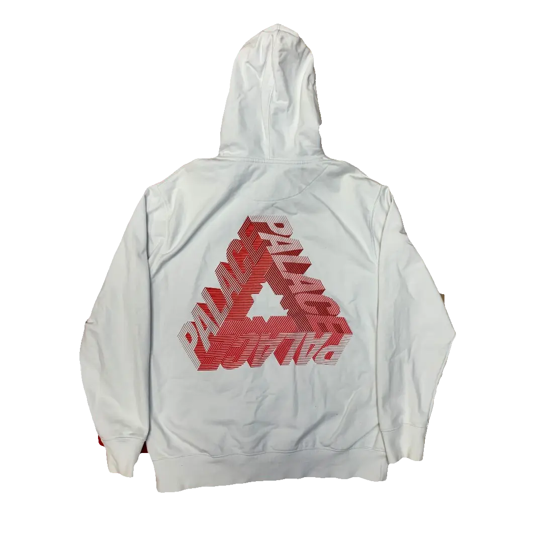 Palace P-3D Tri Ferg Hoodie - White/Red Palace