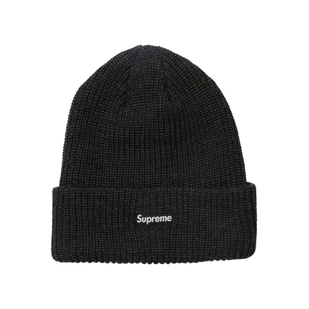 Supreme Heather Loose Gauge Beanie - Heather Black Supreme
