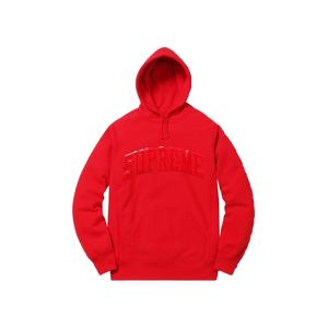 Supreme Patent Chenille Arc Logo Hoodie - Red