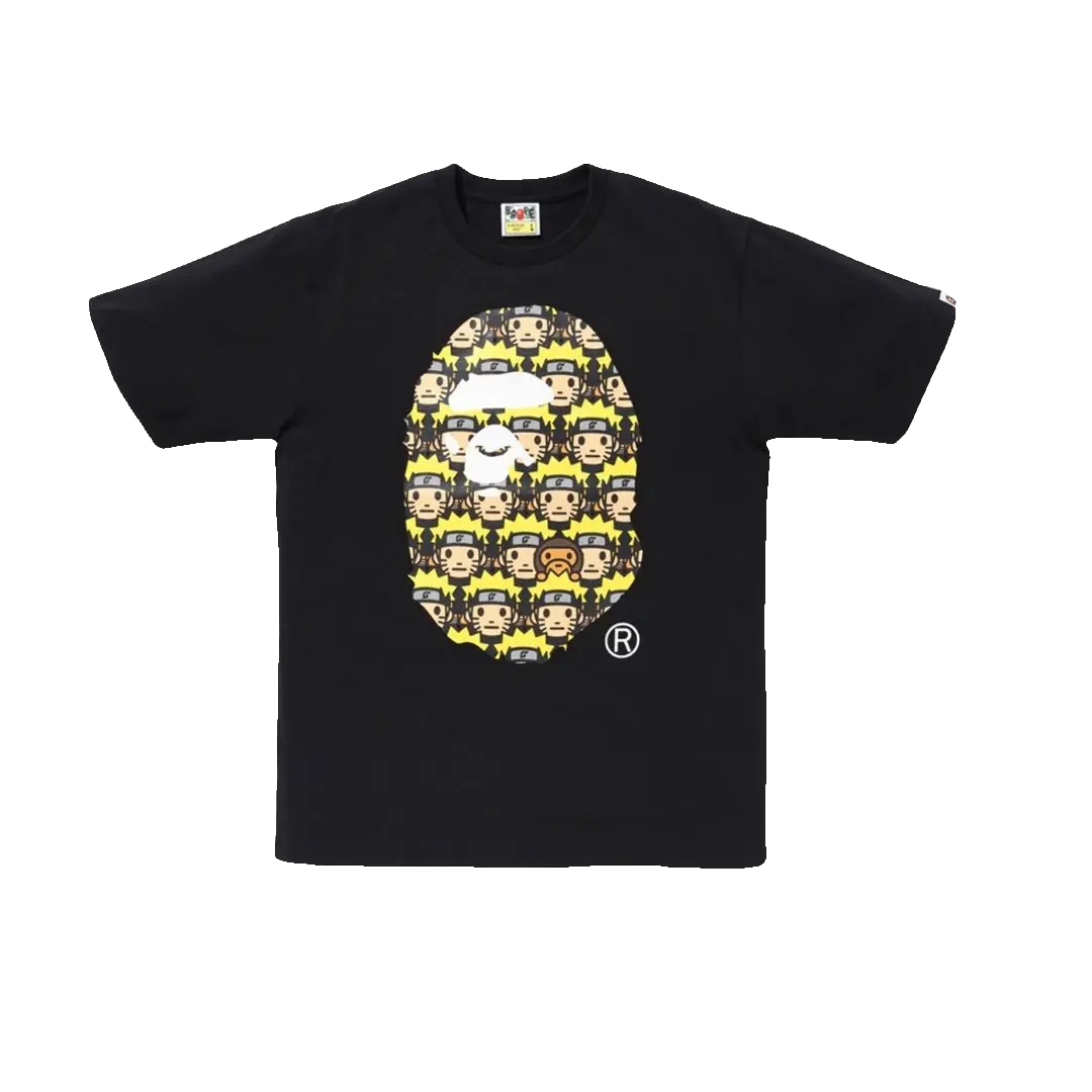 Bape x Naruto Ape Head Tee - Black Bape