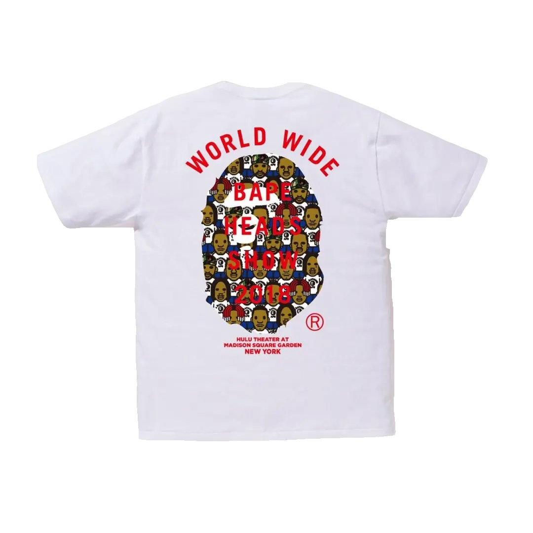 A Bathing Ape Heads Show Tee - White Bape