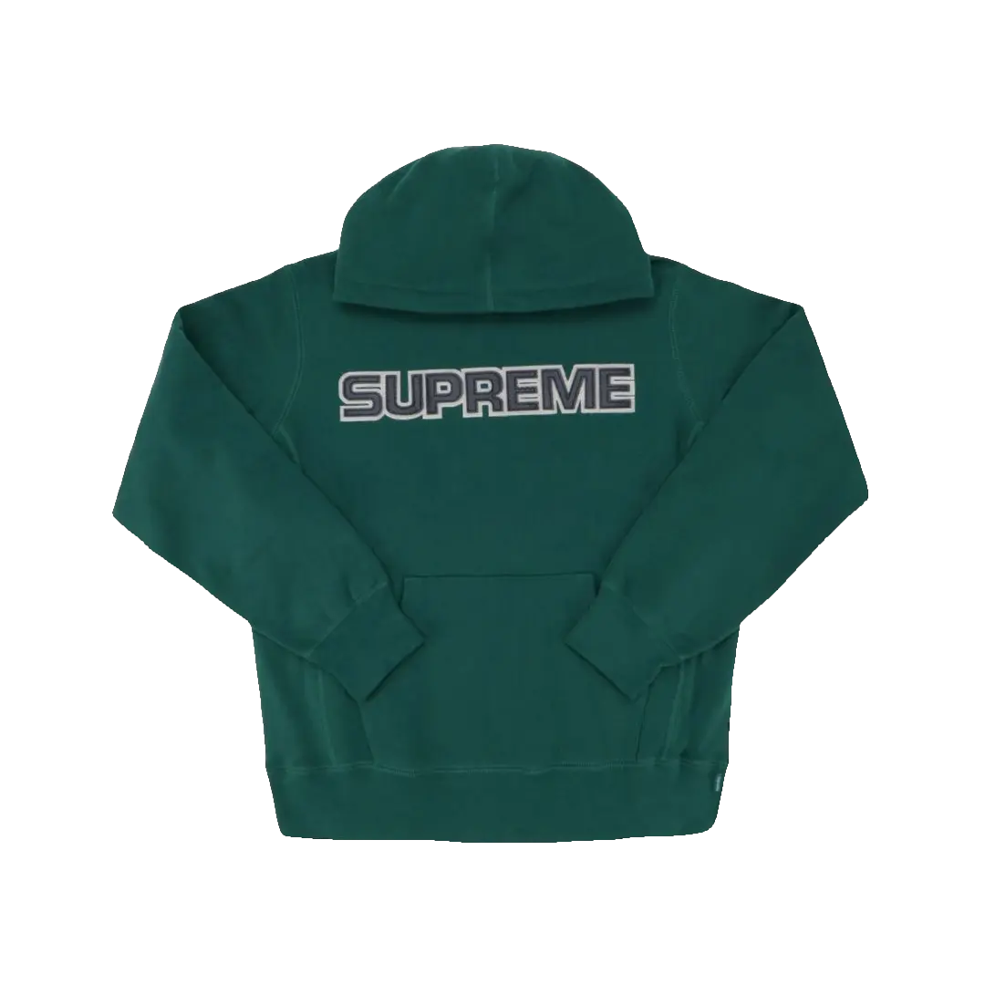 Supreme Perforated Leather Hooded Sweatshirt - Dark Green Supreme