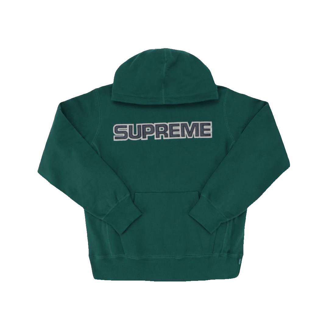 Supreme Perforated Leather Hooded Sweatshirt - Dark Green