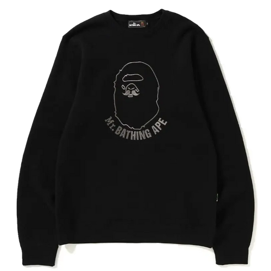 A Bathing Ape Mr. Bathing MR Embroidery Crewneck - Black Bape