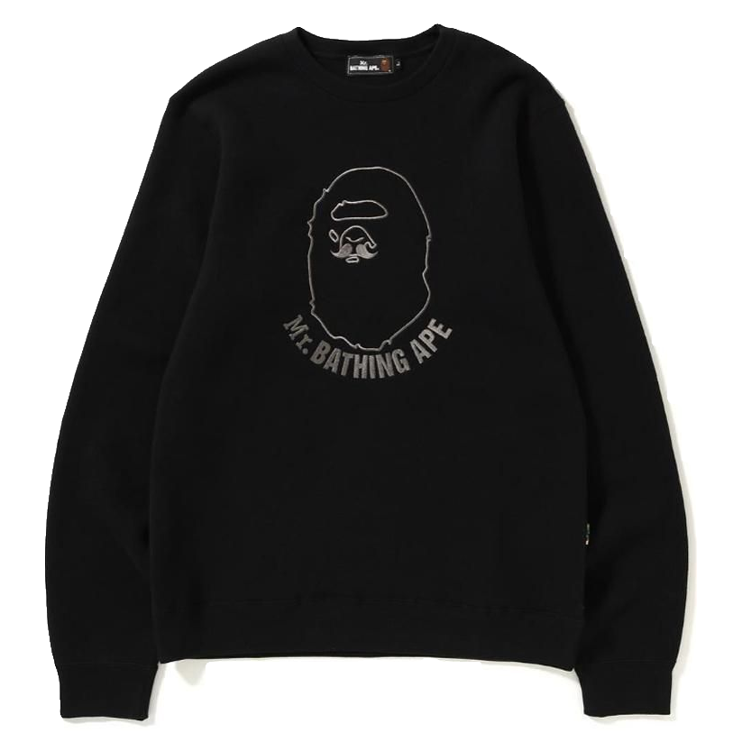 A Bathing Ape Mr. Bathing MR Embroidery Crewneck - Black