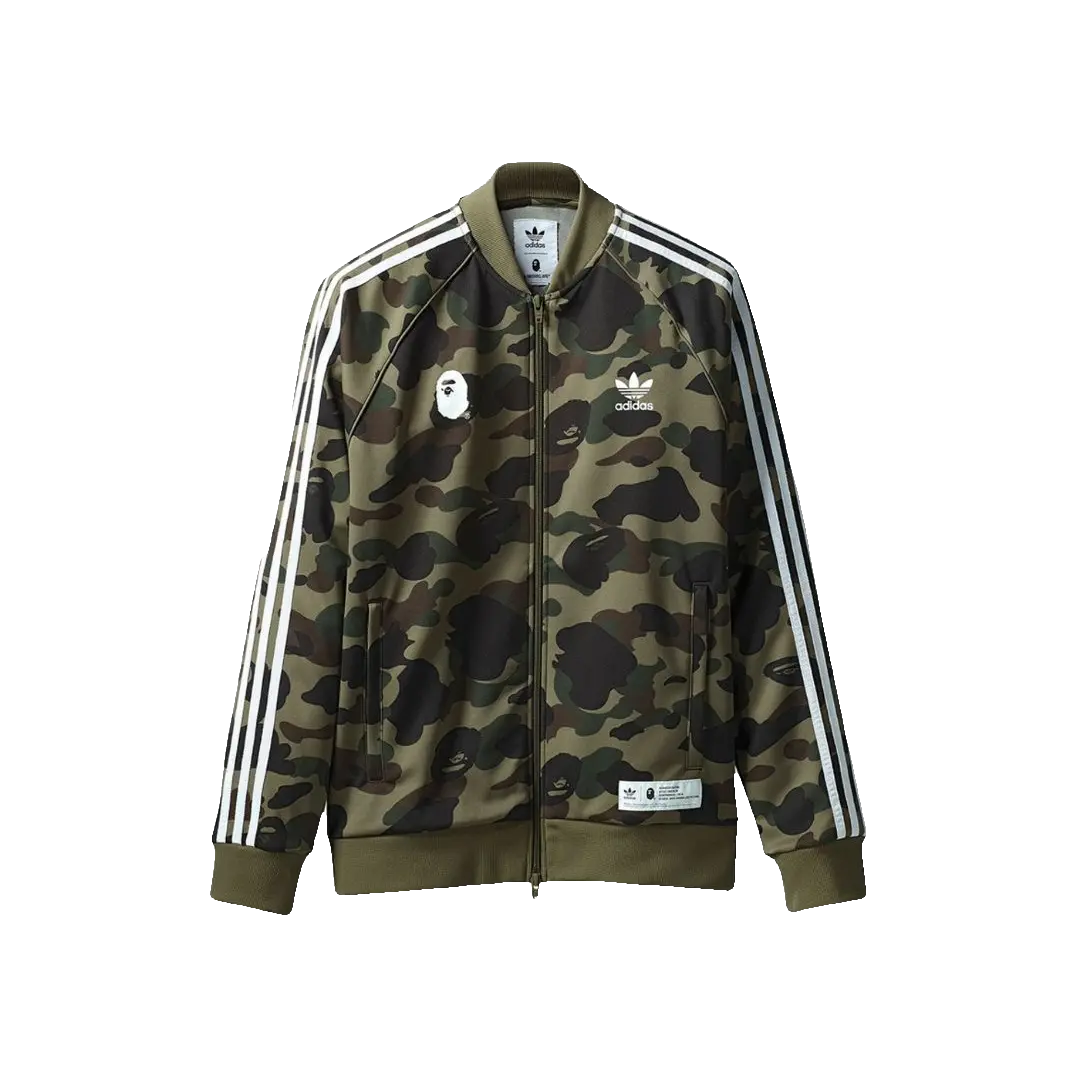 Bape x Adidas Adicolor Track Top - Green - Used Bape