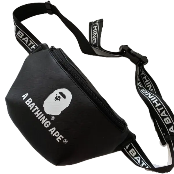 A Bathing Ape Waist Bag - Black - Used Bape