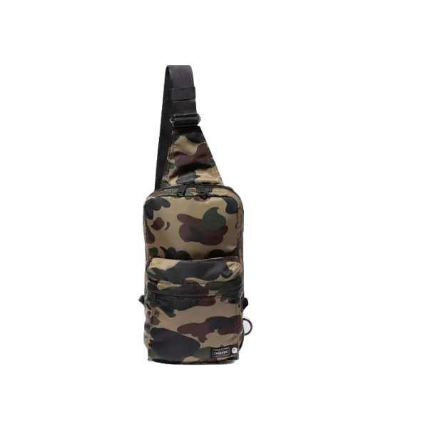 A Bathing Ape x Porter 1st Camo One Shoulder Bag - Green - Used Bape