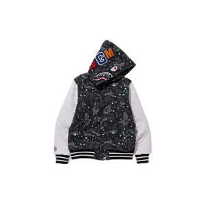 A Bathing Ape Space Camo Varsity Jacket - Black