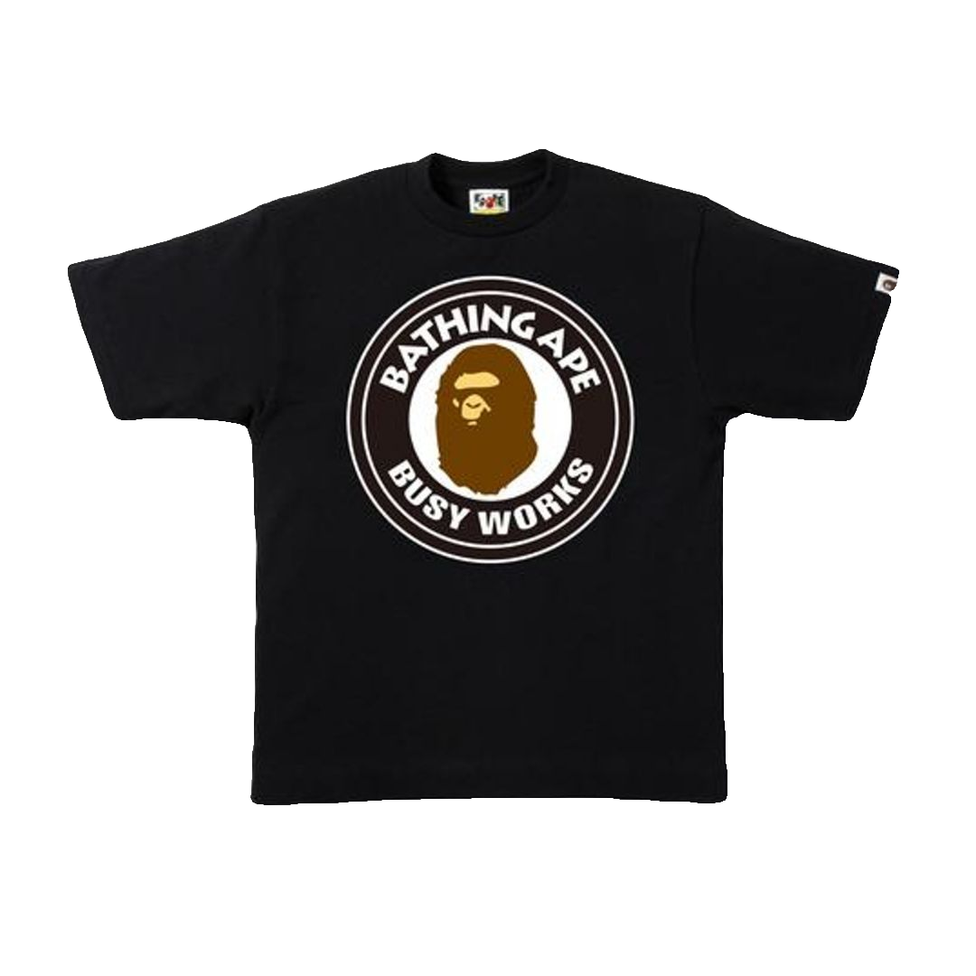 A Bathing Ape Busy Works Tee - Black - Used Bape