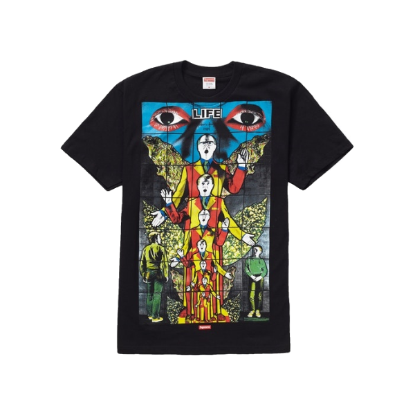 Supreme Gilbert & George LIFE Tee - Black/Blue - Used Supreme