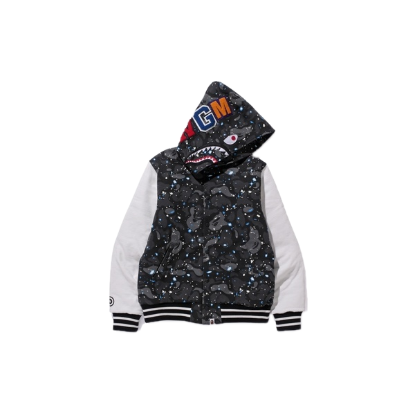 A Bathing Ape Space Camo Varsity Jacket Black Used Grails SF